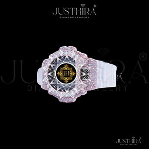 Indian Manufactured Moissanite Diamond Watch Fully Iced Rose Gold Design White Rubber Belt Luxury Wristwatch Available For Sale - Product Image 2