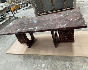 Modern Decorative Purple Marble <b>Coffee</b> <b>Table</b> with Polished Finish Durable & Easy to Clean Same Marble Base for Living Room - Product Image 3