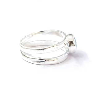 Anillo Doble de Plata 925 con Topacio Azul Unisex - Joyería Fina Minimalista para Uso Diario - Product Image 4