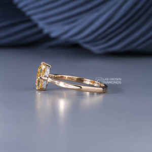 14K Yellow Gold <b>Cushion</b> and <b>Round</b> Cut Moissanite Ring for Women Luxury 2.23 Carat Total Weight 2.46 Grams Wedding Engagement - Product Image 3