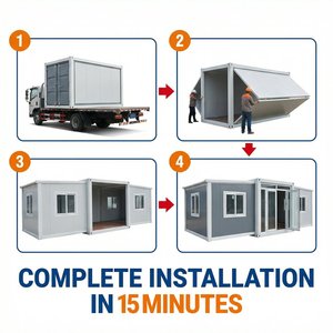 <span class=keywords><strong>Casa</strong></span> Container Pieghevole da 20 Piedi a Basso Costo, Prefabbricata Flat-Pack per Campi di Lavoro, Alloggi a Basso Reddito, Uso Commerciale ed Esterno - Product Image 6
