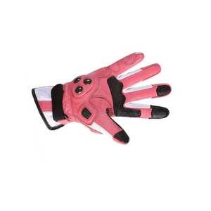 Guantes de Motocicleta de Cuero Rosa Ecológicos con Dedos Táctiles, Estilo Deportivo, Largos hasta la Muñeca, Sin Forro, para las Cuatro Estaciones - Product Image 3