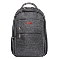 Sac à dos pour ordinateur portable en polyester souple de 15,6 pouces, fermeture éclair étanche, bandoulière arquée, poche intérieure, design unisexe, logo, 36-59L