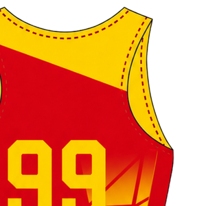 Combinaison de compétition de rowing rouge et jaune pour homme, sans manches, uniforme de performance, maillot de course, vêtements de sport d'équipe personnalisés en gros - Product Image 5