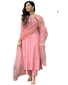 Designer de mode indien pakistanais pelouse lin Chanderi soie 3 pièces Salwar costume pour mariage et occasion spéciale d'Inde - Product Image 1