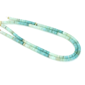 Magnifiques perles d'amazonite teintées en forme de rondelle plate, perles d'amazonite plates en forme de rondelle de 5-6 mm, pour la création de bijoux. - Product Image 4