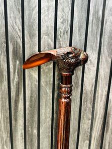 Bastón Plegable de Madera de Palisandro con Acabado Antiguo y Mango de Conejo - Product Image 6