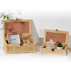 Caja de Almacenamiento de Ratán Natural de Alta Calidad, Cesta Organizadora de Mimbre con Tapa, Decoración del Hogar, Ecológica, Proveedor de Exportación OEM - Product Image 1