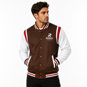 Custom Baseball Letterman Varsity <b>Jacket</b> for <b>Men</b> Wool Body Genuine Leather Sleeves College <b>Jacket</b> With Embroidered Logo 2026 - Product Image 3