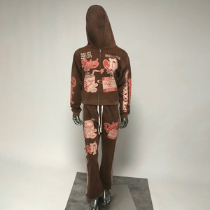 ชุดฮู้ดดี้โอเวอร์ไซส์ผู้ชายแบบสั่งทำพิเศษ พร้อมโลโก้พิมพ์ลาย ไซส์พลัส ชุดวอร์มผ้าโพลีเอสเตอร์/คอตตอนสำหรับทุกเพศ - Product Image 6