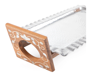 Plateau au design élégant, écologique, en acier inoxydable poli, durable, compatible lave-vaisselle, plateaux à chocolat, base décorative, plateau à fruits - Product Image 6