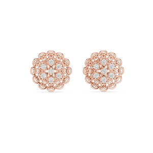 Pendientes de Oro Blanco de 14K con Diamantes Cultivados en Laboratorio, Redondos, para Mujer |   Ropa de Oficina |   Diamante Cultivado Nuevo - Product Image 5
