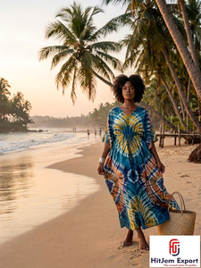 Printed <b>Kaftan</b> Dress for Women Loose Comfortable <b>Beach</b> Wear Stylish Lightweight Fabric Bulk Order Manufacturer - Product Image 6