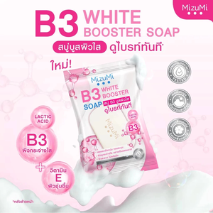 Savon Booster MizuMi B3 Blanc avec Vitamine B3, Acide Lactique et Vitamine E 60g - Product Image 2