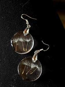 Real Dandelion Seed Resin Drop <b>Earrings</b> Sterling Silver Trendy Make a Wish Jewelry Handmade Nature Inspired Gift for Women - Product Image 6