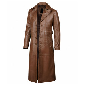 Manteau en cuir de haute qualité au design moderne, écologique, respirant, rembourré de duvet d'oie blanche pour hommes, confortable, manches longues, classique - Product Image 3