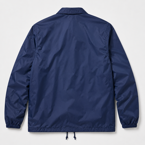 Men's Navy Blue <b>Waterproof</b> Casual Shirt <b>Jacket</b> Turn-down Collar Regular Fit Polyester Spring Coat With Button Closure - Product Image 2