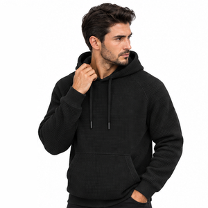 Sudadera con capucha de punto gofrado para hombre, térmica, de manga larga, informal, deportiva, de invierno, estilo urbano, personalizada, al por mayor - Product Image 6