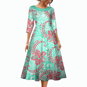 Vestidos Hawaianos para Mujer, Estilo 2026, Tallas Grandes, Estampado Tribal Polinesio, Personalizados - Product Image 2