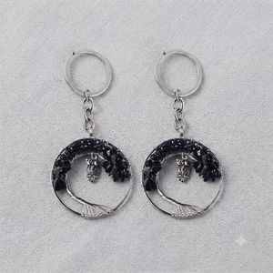 Porte-clés en cristal de haute qualité, agate noire, arbre de vie, porte-clés en pierre naturelle, hibou, cadeaux pour femmes - Product Image 6
