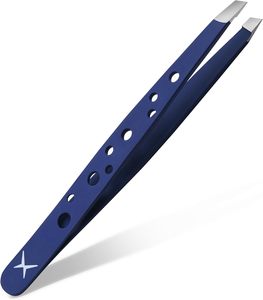 Ensemble de pinces à sourcils en acier inoxydable sans soudure, étui en PU, pointes inclinées, pointe fine, pinces de précision durables, pinces classiques - Product Image 3