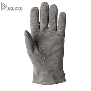 Custom Light Grey Suede Leather Gloves Minimalist Slip On Driving Dress Gloves Soft Genuine Suede Workwear Utility Biker Gloves - Product Image 2