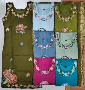 Embroidered Roman <b>Silk</b> Indian Pakistani Anarkali Salwar Kameez Set Sleeveless Neck Floral Cutwork Women's <b>Kurta</b> Palazzo Party - Product Image 1