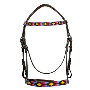 Brida Profesional para Caballo, Cabezada de Cuero Ajustable, Duradera, para Entrenamiento, Cómoda, Equipo Ecuestre para Uso Equino - Product Image 1