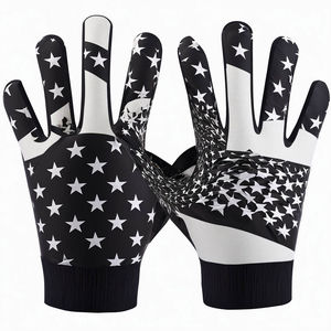 Wholesale Premium Quality Latex American Football <b>Gloves</b> Black Color Lightweight Breathable Waterproof <b>Touch</b> <b>Screen</b> <b>Gloves</b> - Product Image 2