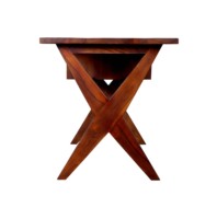 Set Scrivania e Sedia da Ufficio Moderno Mid-Century in Legno Massello con Gambe a X, con Contenitore, Intreccio in Rattan Fatto a Mano, Durevole e Personalizzabile