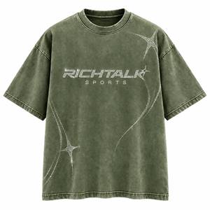 เสื้อยืดแขนสั้นทรงปกติสำหรับผู้ชาย พิมพ์ลายตัวอักษรด้วยเพชรด้านหน้า พิมพ์ลายดิจิทัล สปอร์ต คอกลม ผ้าฝ้ายเจอร์ซีย์ ระบายอากาศได้ดี - Product Image 5