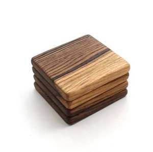 Modern design wooden coasters with brown finished ideal for office and home - Product Image 5