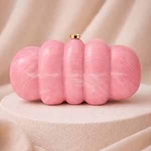 Elegant Pink <b>Puff</b> Acrylic Clutch <b>Bag</b> Elegant Evening Handbag for Women Special Occasions - Product Image 1