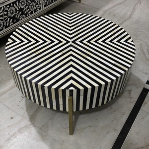 ILAHI's Bone Inlay <b>Table</b> Modern Design Agate Detailing <b>Storage</b> Portable Home Furniture - Product Image 5