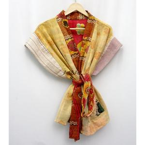 Elegante Chaqueta Kimono Reversible Acolchada de Algodón para Mujer, Transpirable, con Cuello en V y Cinturón, para Otoño, Invierno, Playa, Resort y Hogar - Product Image 1