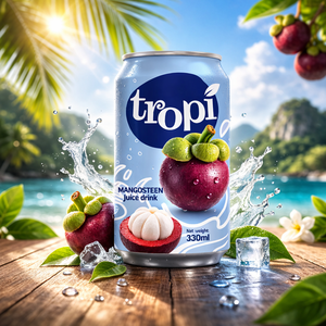 Jugo de Frutas Tropi 330ml – Sabor Sandía, Mangostán y Fresa – Bebida Enlatada con Certificación Halal, Proveedor OEM - Product Image 2
