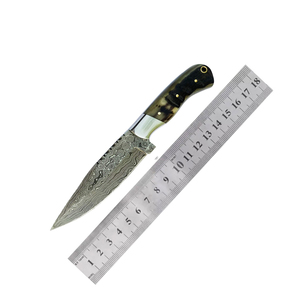 Custom Handmade Damascus Steel Hunting Knife with Ash Wood Handle Outdoor Camping Skinning Utility <b>Tool</b> - Product Image 5