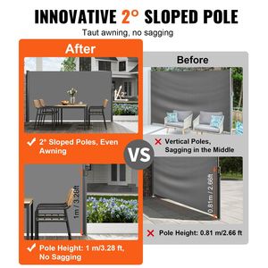 Tenda Laterale Retrattile in Alluminio per Esterni 71 x 118, Schermo per Patio Impermeabile in Poliestere 280g con Protezione UV 30+ - Product Image 3