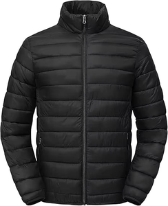 Lightweight Coated Eco-Friendly Wool-Lined Front Hooded High Street Puffer <b>Jacket</b> <b>Packable</b> Waterproof Quilted Padded 4 Pockets - Product Image 3