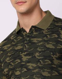 Polo Slim Fit pour Homme en Tissu Tricoté Anti-Plis Imprimé Camouflage – Idéal pour le Quotidien - Product Image 1