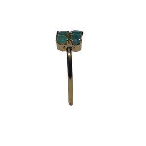 Wedding Wear 925 Sterling <b>Silver</b> Gold Plated Jewelry <b>Emerald</b> Gemstone Women Wear Classic <b>Ring</b> - Product Image 4