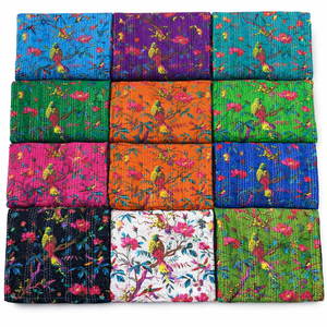 Vestidos para Niñas en Tela Popelina Peinada, Ligera, Transpirable, Orgánica y Ecológica, con Estampado de Aves Multicolores, Estilo Liso - Product Image 1