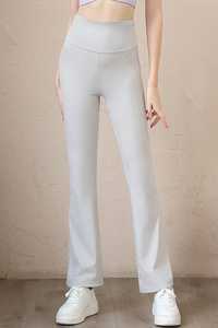 Whiteaura International Custom Mid Elastic Waist Skinny Fleece <b>Flare</b> Yoga Pants Breathable Stretchy <b>Leggings</b> Patchwork Flat - Product Image 4