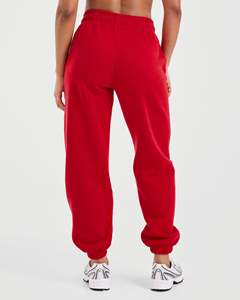 High Quality Custom True Red Women's Oversized Joggers Terry Fleece Soft Touch Fabric Women's Sweatpants Women's Pants & <b>Trouser</b> - Product Image 2
