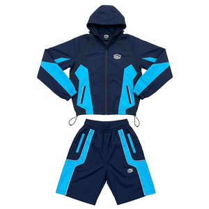 Conjunto de Chaqueta Cortavientos Casual para Hombre, Talla Grande, Chaqueta con Cierre Elegante, Conjuntos de Cortavientos de Poliéster Personalizados al por Mayor - Product Image 1