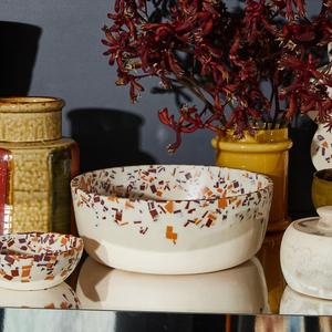 Luxury <b>Black</b> Terrazzo Resin Decorative Bowl Handmade Serving Bowl for Fruit Salad Dining and Modern Home Decor - Product Image 5