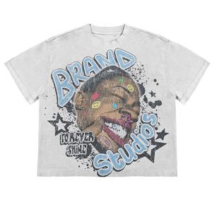 ชุดเซ็ตเสื้อยืดโอเวอร์ไซส์และกางเกงขาสั้นสไตล์สตรีทแวร์แฟชั่นฤดูร้อน Y2K สำหรับผู้ชาย แบรนด์สั่งทำ ขายส่ง พิมพ์ลายดิจิทัลแบบส่วนตัว ล้างสีแบบ Acid Wash - Product Image 5