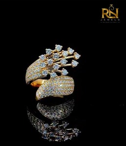 Anillo de Diamantes Cultivados en Laboratorio, Diseño Circular, Oro Sólido, Banda con Incrustaciones, Estilo Comet Spray, Varias Formas, Lujoso, para Hombre, OEM, ODM, Venta al Por Mayor, Suministro B2B - Product Image 1