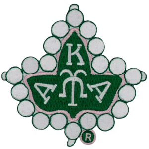 Parche Bordado Rosa y Verde con Insignia de la Hermandad Griega AKA, Termoadhesivo o para Coser en Chaquetas, Bolsos y Gorras - Product Image 1
