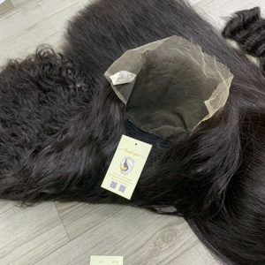 Gros Petits Noeuds Birmans Bouclés Doux Raide Cheveux Humains Bruts Naturel Ondulés Naturel Suisse HD Dentelle Frontale Perruque - Product Image 4